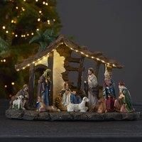 Star LED Christmas Scene, Multi-Coloured, ca. 37 x 25 cm