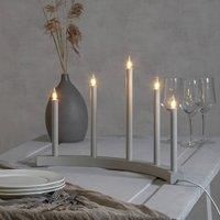 STAR TRADING Accent candelabra, five-bulb, light grey