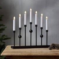STAR TRADING Candelabra Gustav, black metal height 37 cm 7-bulb