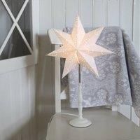 STAR TRADING Romantic standing star with a wooden frame, white