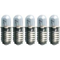 E5 0.6 W 12V 5 bulbs for LV window candle, clear