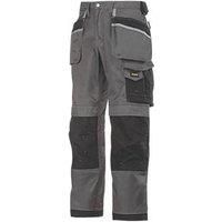 Snickers Mens Work Trousers Duratwill Holster Pocket Grey Twisted Leg W30 L32