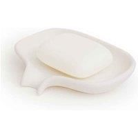 Bosign Silicone Soap Dish. Self draining keeps soap bar dry. Sustainable Soap Bar Holder for Kitchen, Bathroom. Solid & Steady in Silicone. LARGE. White (13,5x10,5x2,5 cm)