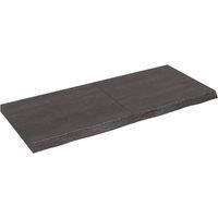 Wall Shelf Dark Grey 140x60x(2-6) cm Treated Solid Wood Oak