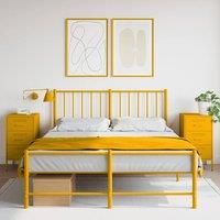 Berkfield Home Bedside Cabinets 2 pcs Mustard Yellow 36x39x68 cm Steel | Size: 36 x 39 x 68 cm