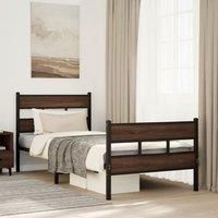 Berkfield Home Bed Frame without Mattress with Headboard & Footboard 75x190 cm Small Single in Brown