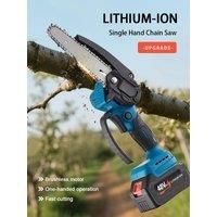 48Vh 6 Inch Cordless Chain Saw Logging Saw Portable Handheld Pruning Saws Mini Electric Chain Saw Woodworking Tools