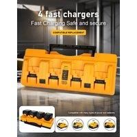 Lithium Battery 4-Port Intelligent Charger 3A Charger DCB104 Charger Compatible for Dewalt Power Tool 10.8V-20V Battery