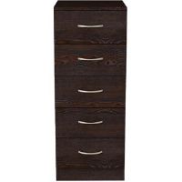 Ebern Designs Delonna Narrow Tall Chest of 5 Drawers Bedside Bedroom Hallway Storage Cabinet Furniture Walnut 90cm H X 34.5cm W X 36cm D