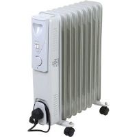 Belfry Heating Axton 9 Fin 2000W Oil Filled Radiator Portable Electric Heater with Thermostat 60cm H X 24cm W X 40cm D