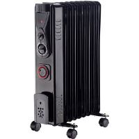 Belfry Heating Kaius 9 Fin 2000w Oil Filled Radiator Portable Electric Heater wtih Timer & Thermostat Black 60cm H X 24cm W X 40cm D