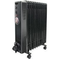 Belfry Heating Brecken Oil Filled Radiator 11 Fin 2500W Portable Electric Heater with 24H Timer Black 63cm H X 24cm W X 50cm D