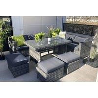 9-Seater Riviera Rattan Corner Set - Grey