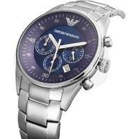 NEW GENUINE EMPORIO ARMANI RENATO AR5860 STAINLESS STEEL MENS WATCH BLUE DIAL UK