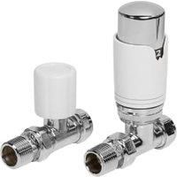Towelrads Modern Angled TRV & Lockshield Set - White