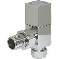 Towelrads Chrome Angled Manual Designer Radiator Valve 15mm x 1/2" 2 Pack (334RY)