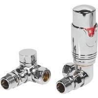 Wickes Round Corner TRV and Lockshield Chrome Valves  105mm x 65mm
