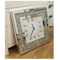 Mirrored Glass Wall Clock W/ Black Hands