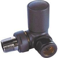 Towelrads Corner Round Radiator Manual Valve and Lockshield - Anthracite