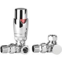 Towelrads Lincoln Dual Fuel Angled TRV & Lockshield Valve 129037