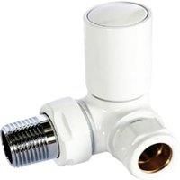 Towelrads Round Corner Towel Radiator Manual Valve and Lockshield - White