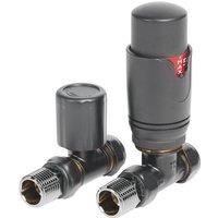 Towelrads Straight Radiator Valve TVR and Lockshield - Anthracite