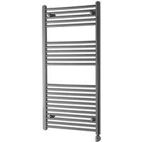 Anthracite Thermostatic Electric Heated Towel Rail Radiator 1186 x 450m 136015TR