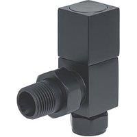 Towelrads Anthracite Angled Manual Designer Radiator Valve 15mm x 1/2" 2 Pack (196RY)