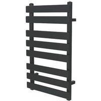 Towelrads Perlo Flat-Fronted Designer Towel Radiator 800m x 500mm Black 1358BTU (438RY)