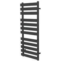 Towelrads Perlo Flat-Fronted Designer Towel Radiator 1200mm x 500mm Black 1825BTU (744RY)