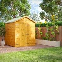 POWER Sheds wooden shed. 6x6 apex windowless wooden garden shed. Double door shed 6 x 6.