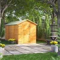 POWER Sheds wooden shed. 18x6 apex windowless wooden garden shed. Double door shed 18 x 6.