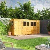 Power Pent 14' x 4' Double Door Garden Shed