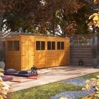 Power Pent 18' x 4' Double Door Garden Shed