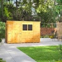 POWER Sheds wooden shed. 10x6 pent wooden garden shed. Double door shed 10 x 6.
