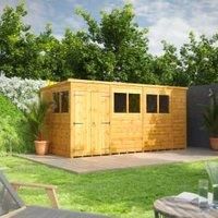 Power Pent 14' x 6' Double Door Garden Shed