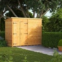 Power Sheds 8 x 4ft Double Door Pent Shiplap Dip Treated Windowless Shed