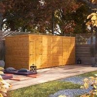 Power Sheds 18 x 6ft Double Door Pent Shiplap Dip Treated Windowless Shed