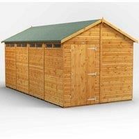 POWER Sheds wooden shed. 16x8 apex wooden garden shed. Security shed 16 x 8.