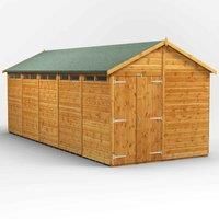 POWER Sheds wooden shed. 20x8 apex wooden garden shed. Double door security shed 20 x 8.