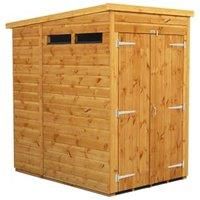 POWER Sheds wooden shed. 4x6 pent wooden garden shed. Double door security shed 4 x 6.