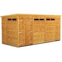 POWER Sheds wooden shed. 14x6 pent wooden garden shed. Double door security shed 14 x 6.