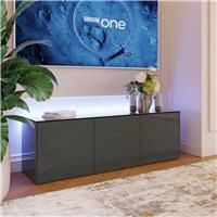 Frank Olsen INTEL1500LED-GRY Gloss Grey TV Cabinet For TVs Up To 70 inch with LED Lighting and Alexa Compatibility