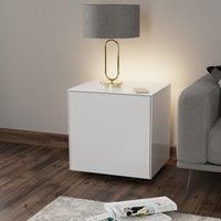 Frank Olsen INTELLAMP-LED-WHT Gloss White Lamp Table with LED Lighting and Alexa Compatibility