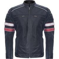 Infinity Leather Men's Quilted Leather Racing Jacket-Madrid in Black | Size: 5XL