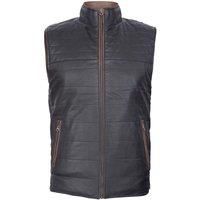 Mens Black Brown Reversible Leather Puffer Body Warmer Padded Waistcoat Gilet 4XL