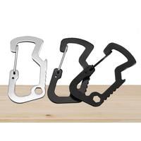 5Piece Stainless Steel D Shape Carabiner Outdoor Carabiner Lock Cap Lifter Quick Release Key Chain Bottle Opener EDC Tool