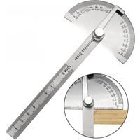 1Piece Stainless Steel Angle Ruler Gauge 180 Degree 0-10CM Adjusting Semicircle Divider Multi Function Protractor