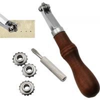 DIY Leather Craft Kit Spacing Tool 3/3.5/4/5mm Over Stitch Line Marking Wheel Gear Roulette