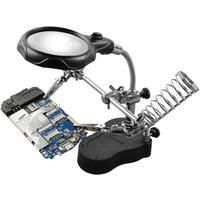 Welding Magnifying Glass with 2 LED Light 3.5/12X Lens Auxiliary Clip Loupe Desktop Magnifier